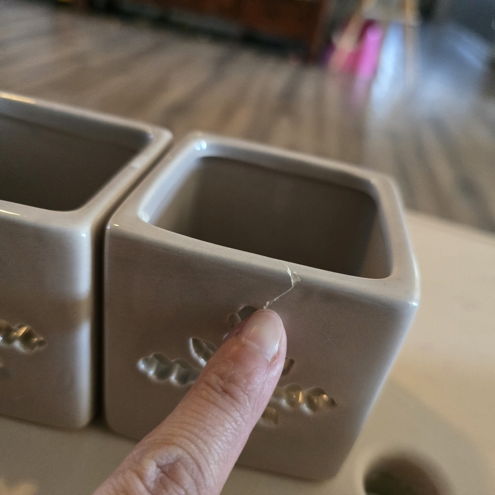 Ceramic Snowflake Containers Set Of 3 - Picture 3 of 6